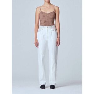 Goldsign Martin leather patch straight jeans